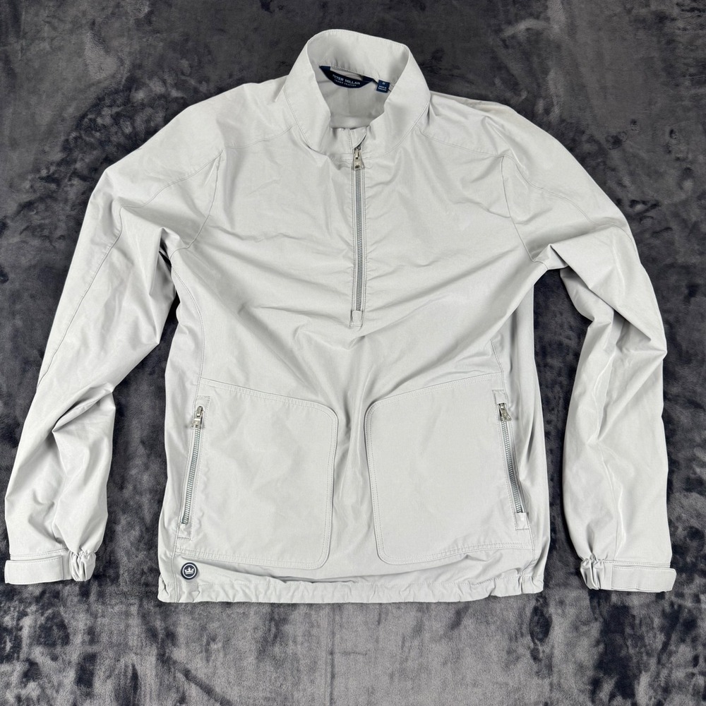 Peter Millar Jacket Mens Medium Grey Crown Crafted Quarter Zip Pullover Golf